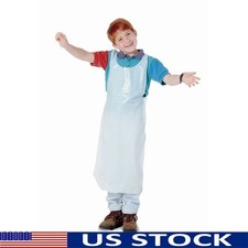 Kids Disposable Craft Aprons 100 Pack Protect Clothing Slip Over Head Ties Back