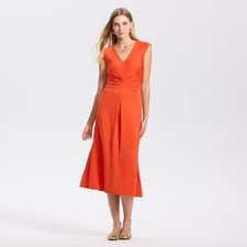 Women Twist Waist Cocktail Midi A-Line Dress - A New Day Pureed