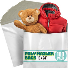 Poly Mailers 19X24 Inch - 100 Pack - Large Shipping Bags for Clothing