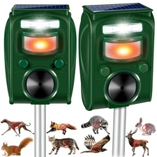 2025 Solar Animal Repellent,Ultrasonic Animal Repeller Outdoor Repellent Wate...