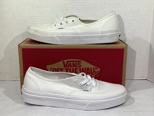 Scarpe da ginnastica Vans uomo taglia 5 EU 36 5 bianche tela autentiche AJ 1212