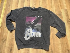 Simply Vera Wang Sweater Womens Large Black Purple Rebel Bowie Vintage Look