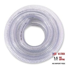 3/4" ID x 25 ft Wire Reinforced Suction Hose PVC Clear Vinyl 3/4"ID 25 Feet