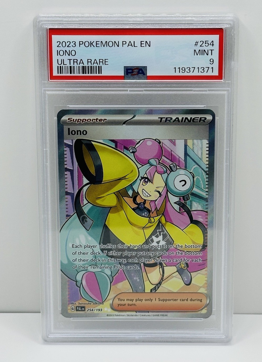 🔥Pokémon Iono Paldea Evolved 254/193 Holo Ultra Rare PAL EN #254 PSA 9 Mint!🔥