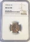 1925 D WHEAT CENT"NGC MS62 RB - LOW MINTAGE YEAR / RB- NICE FIND💥✅