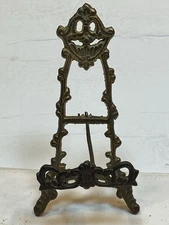 Brass Easel Picture Art Photo Holder Display Stand Metal Decorative Tabletop 6"