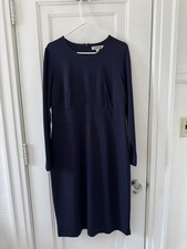 Boden Julianna Long Sleeve Midi Ponte Knit Dress Sz 12L in Navy - NWT
