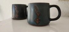 Hearth & Hand with Magnolia Target Stoneware 2 Mugs Cup Wheat Stem Sterling Blue