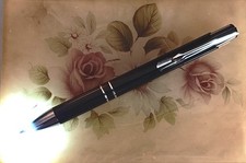 BLACK METAL BALLPOINT PEN WITH LED LIGHT TIP FOR WRITING IN THE DARK