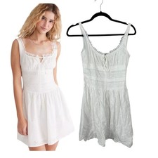 Aeropostale Eyelet Fit and Flare Boho Bohemian Fairy Ethereal Mini Dress Small