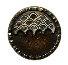 Antique Victorian Metal Celluloid Button Hand Fan Motif