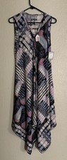 Mesmerize Womens Multi Stretch Asymmetrical Hem Sleeveless Dress Sz M - NEW