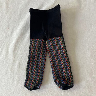 American Girl Pleasant Company Red Vinyl Jumper Outfit ARGYLE TIGHTS Only EUC