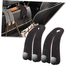 Purse Hook for Car Headrest, Suede Car Seat Back Storage Hook, Black-2PC