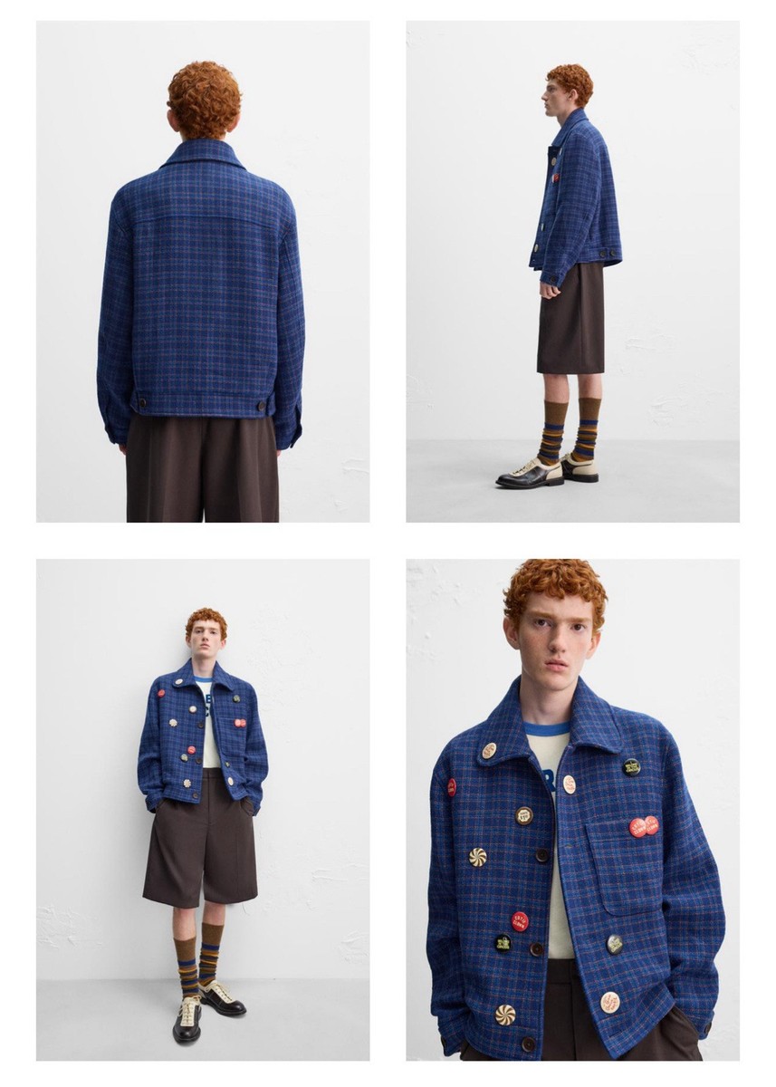 ZARA X HARRY LAMBERT チェック柄ジャケット Mサイズ ZARA X Harry Lambert Man CHECKERED JACKET BLUE. Size XL