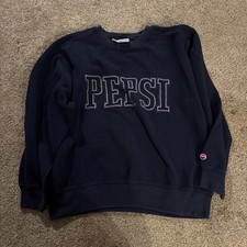 Vtg Pepsi Cola Spellout Embroidered Inside Out Crewneck Sweatshirt Men's Large