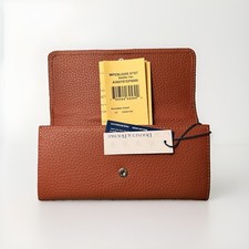 Dooney & Bourke Pebble Leather Accordion Clutch Wallet Saddle Tan WPEBL0255 NWT