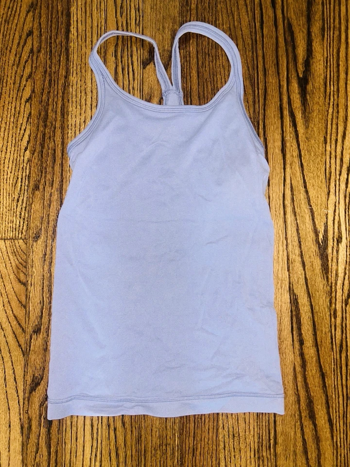 Sujetador deportivo incorporado azul claro gris espalda carrera entrenamiento entrenamiento XS Foto 4 de 4