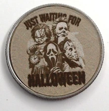 Just Waiting For Halloween Quarter Surface Engraved Hobo Nickel / Love Token