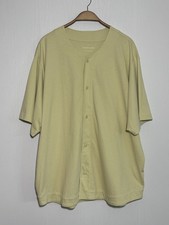 Everlane Baseball Shirt Mens XXL Green Premium Weight Button Front Short Sleeve