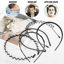 10PCS Metal Hair Headband Wave Hoop Band Comb Sports Hairband Unisex Men Women