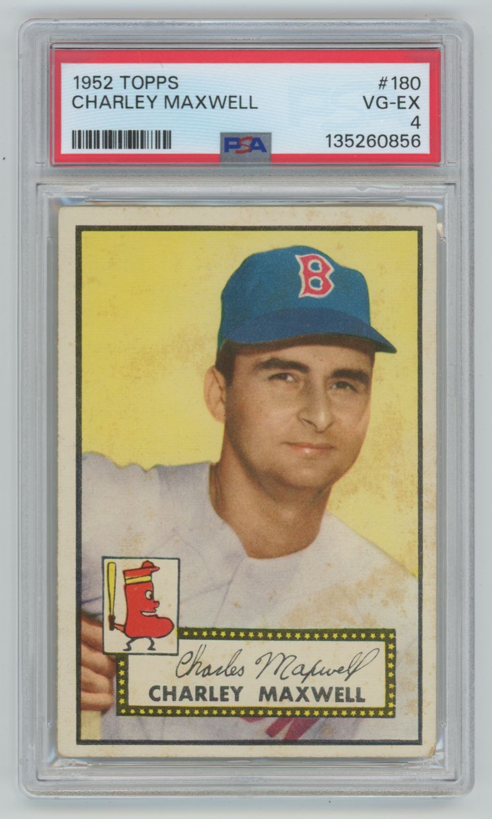 Charley Maxwell 1952 Topps PSA 4 #180 Boston Red Sox
