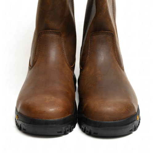Caterpillar CAT Men's Drawbar ST Steel Toe Work Boots Brown Leather Pull-On NIB - Picture 9 of 25