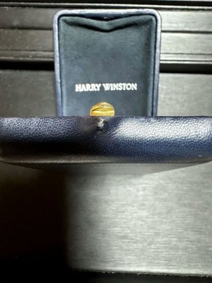 Harry Winston Genuine Necklace jewelry Case empty Box Blue | eBay