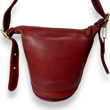 Old Coach Red Bucket Bag Vintage 9953 Rare Glove Tanned Leather Duffle Sac USA
