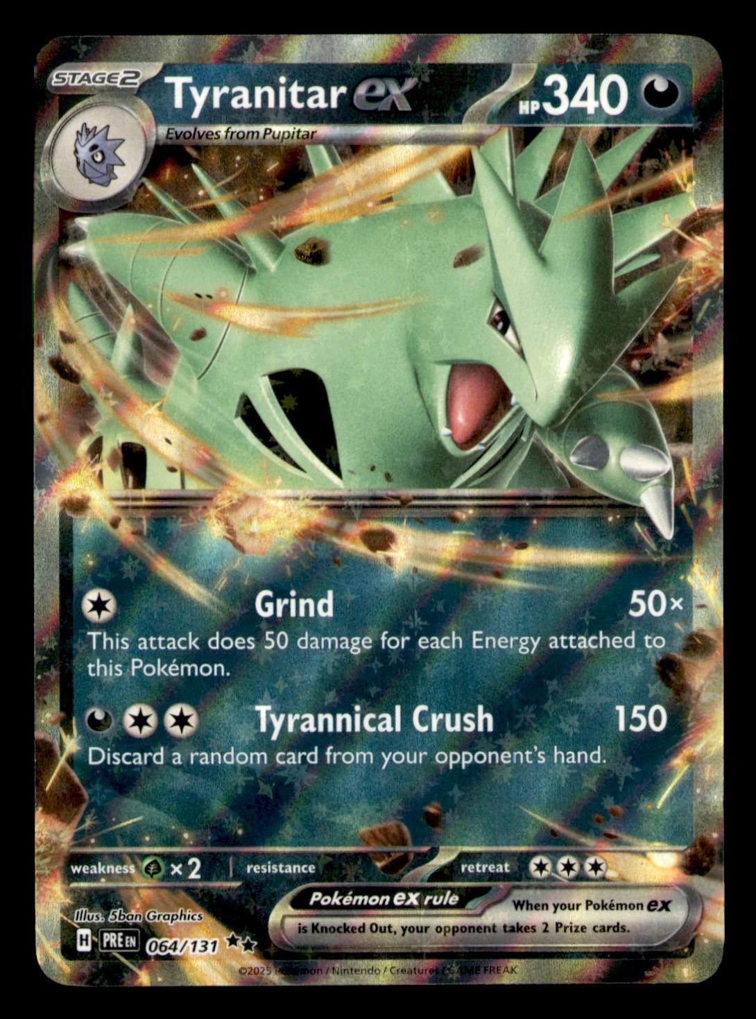 Tyranitar ex 064/131 Holo Double Rare Prismatic Evolutions Pokemon Near Mint