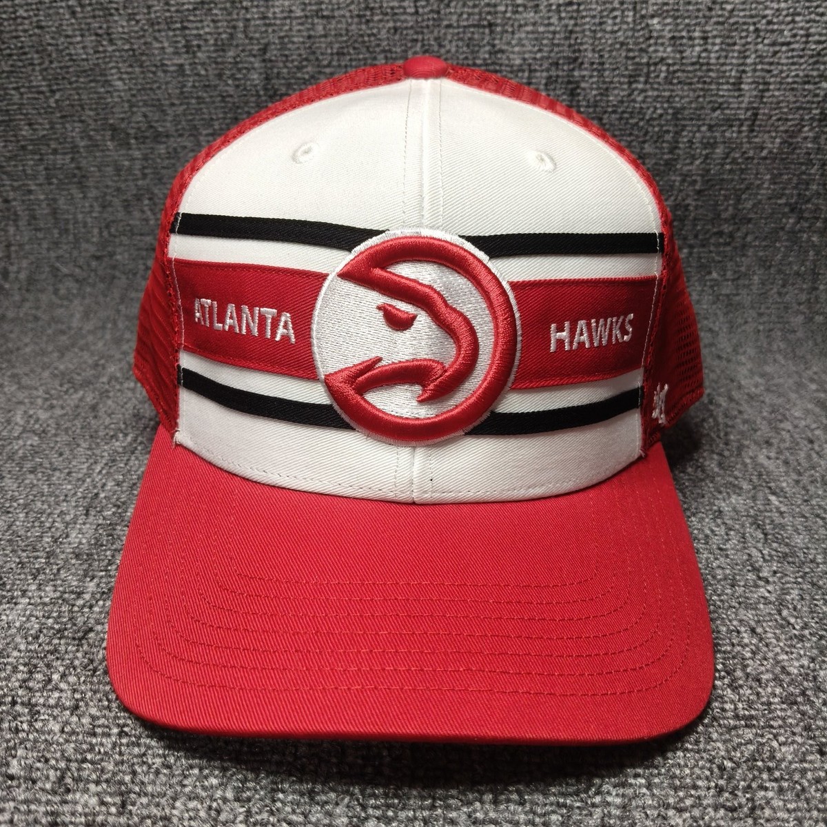 '47 Brand Atlanta Hawks NBA Trucker Snapback Hat Red White Cap