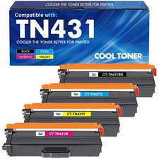TN431 TN-431 High Yield, tn431 Toner Cartridge 4 Black Cyan Yellow Magenta