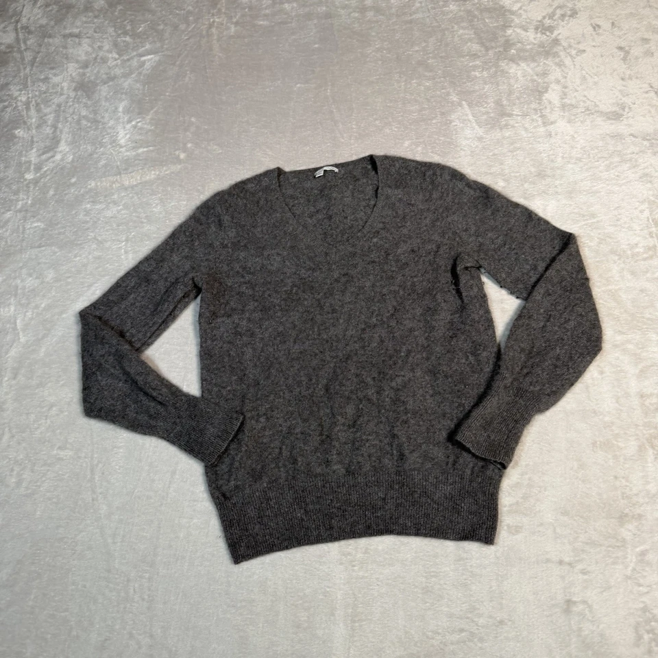 Suéter halógeno de cachemir para mujer grande gris cuello en V suéter de lujo informal Foto 4 de 4