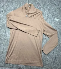 Yohji Yamamoto Womens Top High Neck Button Brown  Size M Made in France