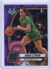 Sonia Citron 2024-25 Bowman Chrome U Purple Lava Refractor #64 1st Mystics