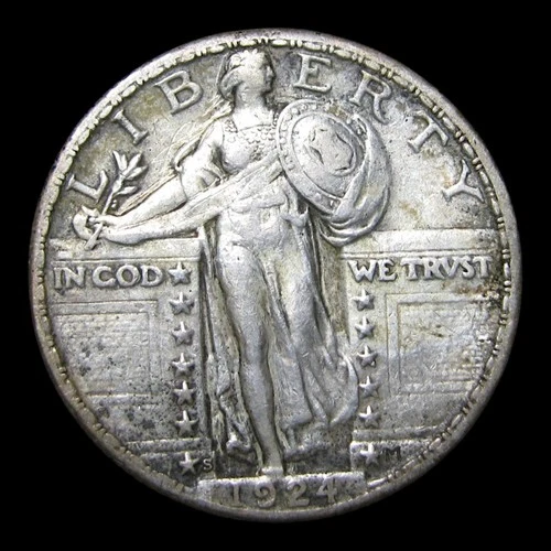1924-S Standing Liberty Quarter Silver ---- Nice Details Coin ---- #KK618