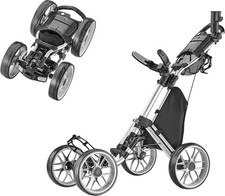 4 Wheel Golf Push Cart - Caddycruiser One Version 8 1-Click Folding Trolley