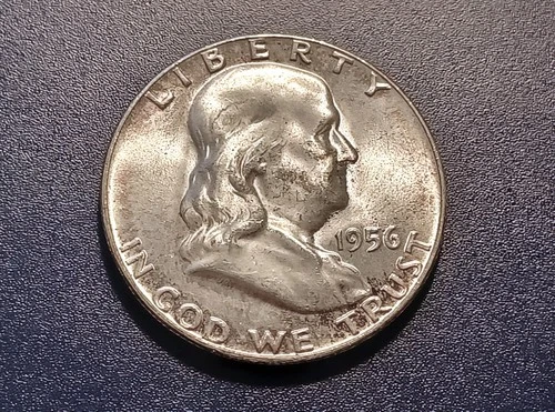 Gem BU 1956 Franklin Half Dollar (lightly toned)