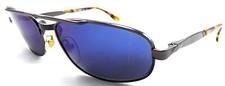 Linea Roma 519M 12 Shiny Black Sunglasses Blue Vintage 1990s Italy