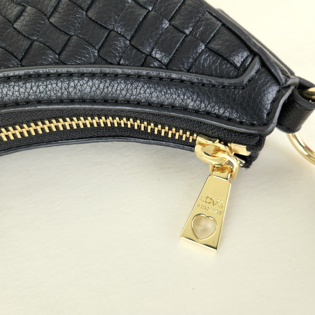 【関税&送料込み】Moschino Woven Nappa Leather Shopping Ba Love Moschino Woven Hobo Bag Nero Black Shoulder Bag Basket