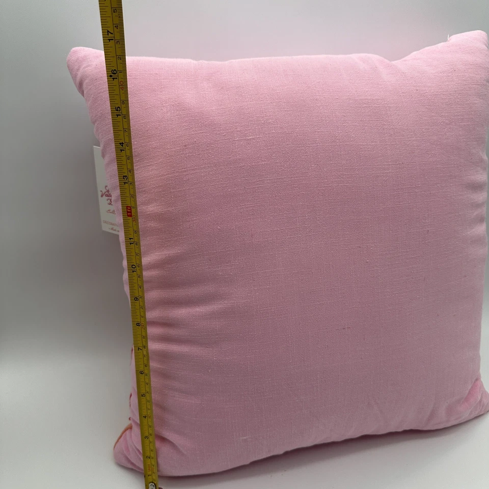 LOVE Pink Gold Orange Red Decor Throw Pillow Girly Cute Retro 70s Style  17” NEW - Image 4 of 4