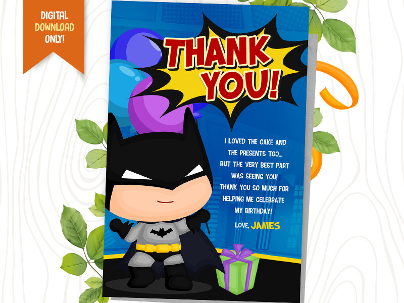 Batman DIGITAL Invite + FREE Thank You Card, Joker Party Card - YOU PRINT | eBay batman-digital-invite-free-thank-you-card-joker-party-card-you-print-ebay