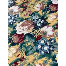 Vintage Jay Yang Upholstery Fabric Watercolor Floral Chintz Cotton By the Yard