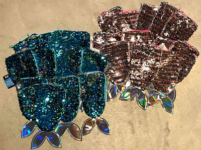 Sensory Sequins Pen Pencil School Case Pouch Mermaid Party Favors Set 24