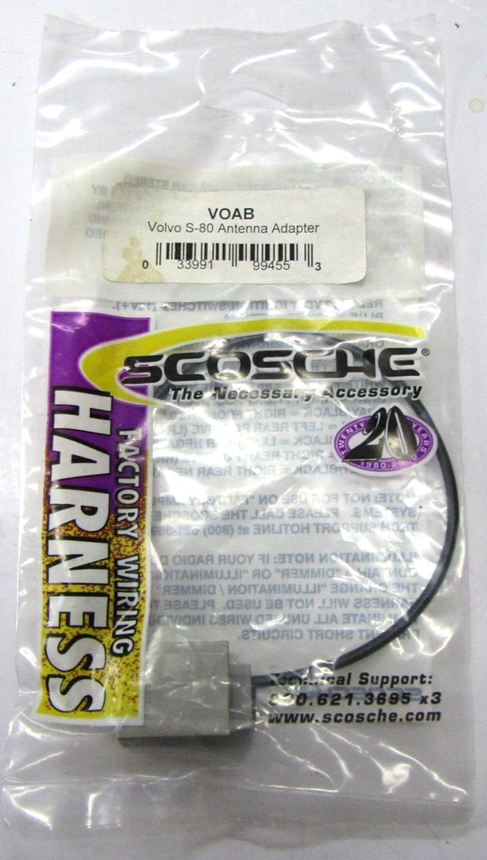 Scosche VOAB Volvo S-80 Antenna Adapter Cable For Car Stereo Radio AM/FM DIN Kit - Image 2 of 3