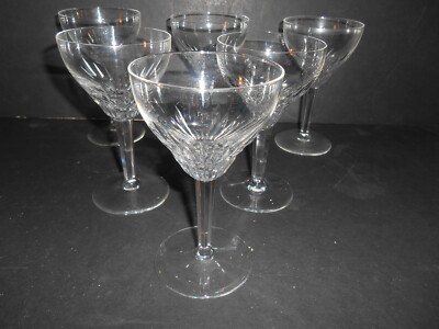 6 Rubato Pattern Cut Crystal 6 oz. Burgundy Wine  Stems by Royal Leerdam