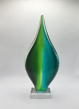 Ornament - Large Art Glass Abstract Tear Drop - 32.5cm Tall