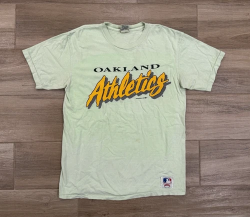Vintage Oakland A’s Men’s T-Shirt XL SLIM Green Nutmeg 80s *SEE PICS
