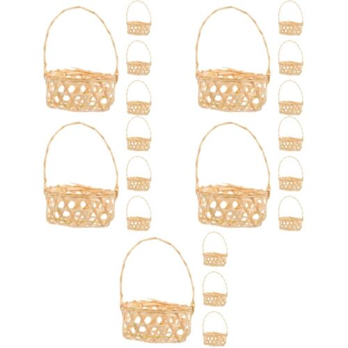 20 PCS Portable Bamboo Basket Baskets for Flower Girls Small-
