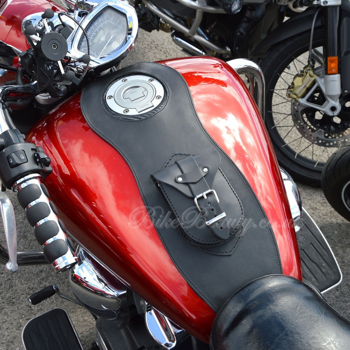 P) YAMAHA XVS1300 MIDNIGHT VSTAR XVS 1300 LEATHER TANK Panel Cover